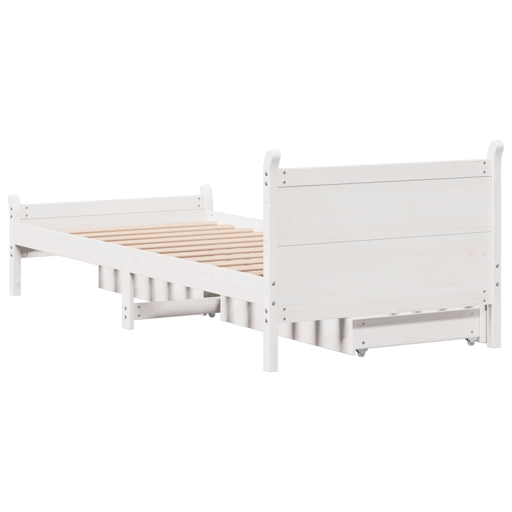 vidaXL Letto senza Materasso Bianco 90x200 cm Legno Massello di Pino