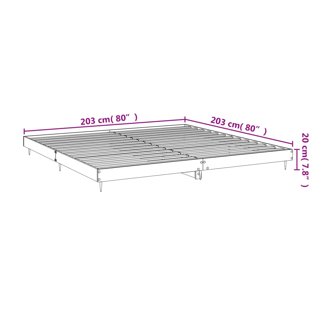 vidaXL Giroletto Bianco Lucido 200x200 cm in Legno Multistrato