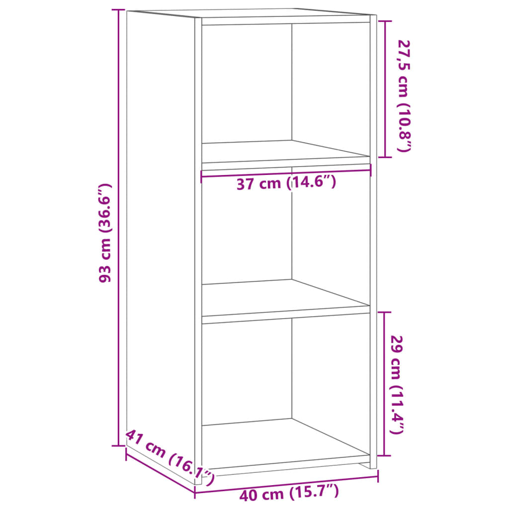 vidaXL Credenza Nera 40x41x93 cm in Legno Multistrato