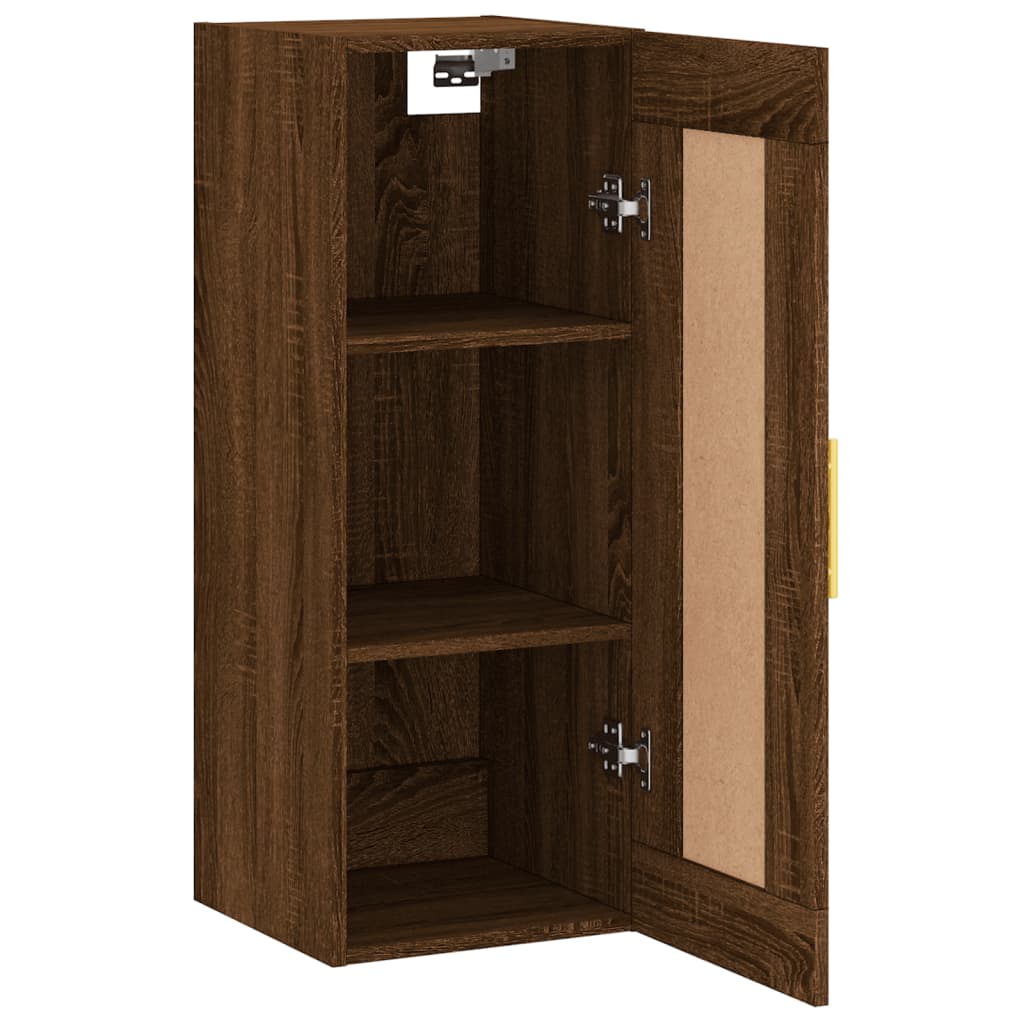 vidaXL Mobile a Parete Rovere Marrone 34,5x34x90 cm Legno Multistrato