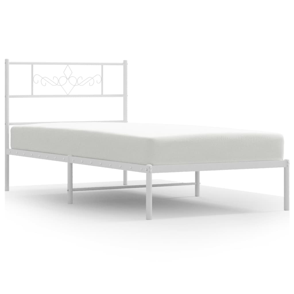 vidaXL Giroletto con Testiera Metallo Bianco 107x203 cm