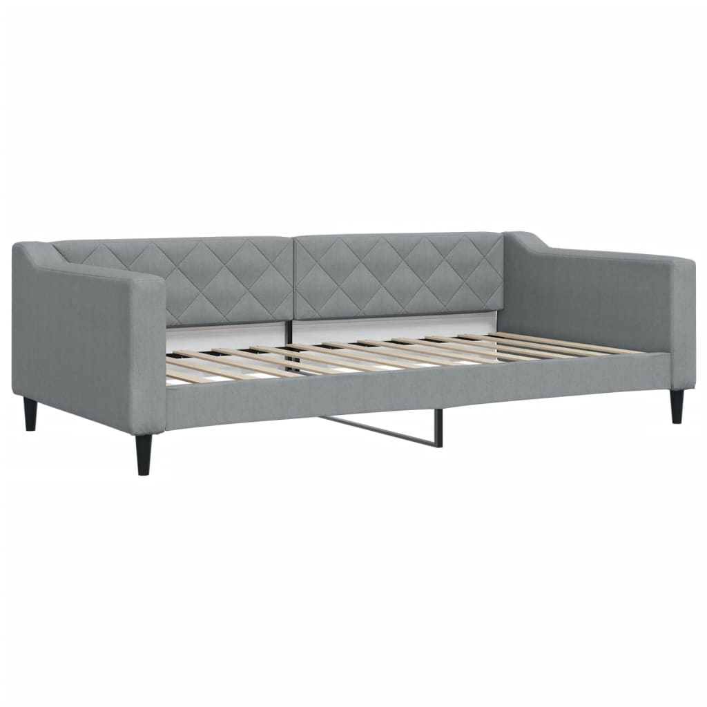 vidaXL Divano Letto Estraibile Cassetti Grigio Chiaro 100x200 Tessuto