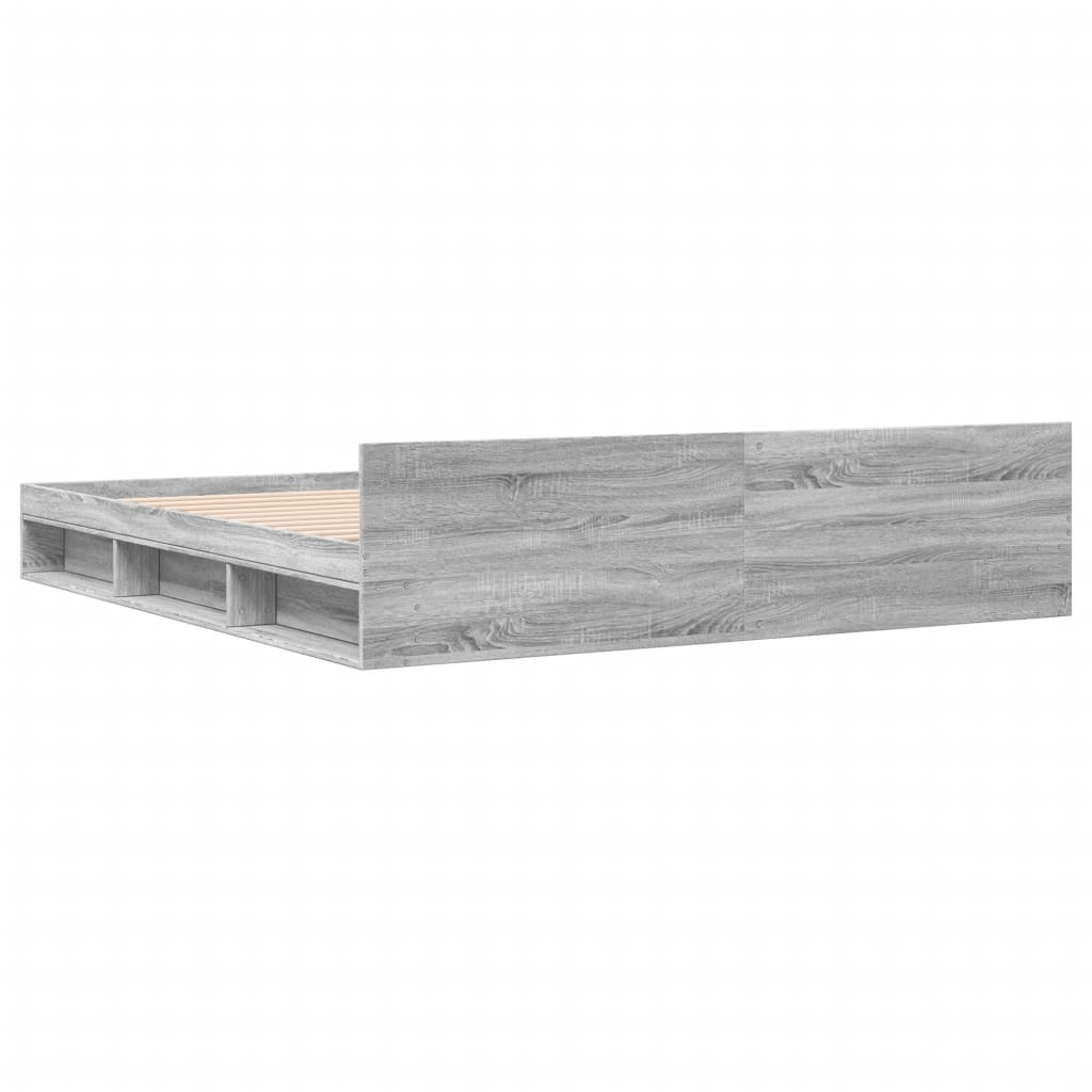 vidaXL Giroletto Cassetti Grigio Sonoma 180x200 cm Legno Multistrato