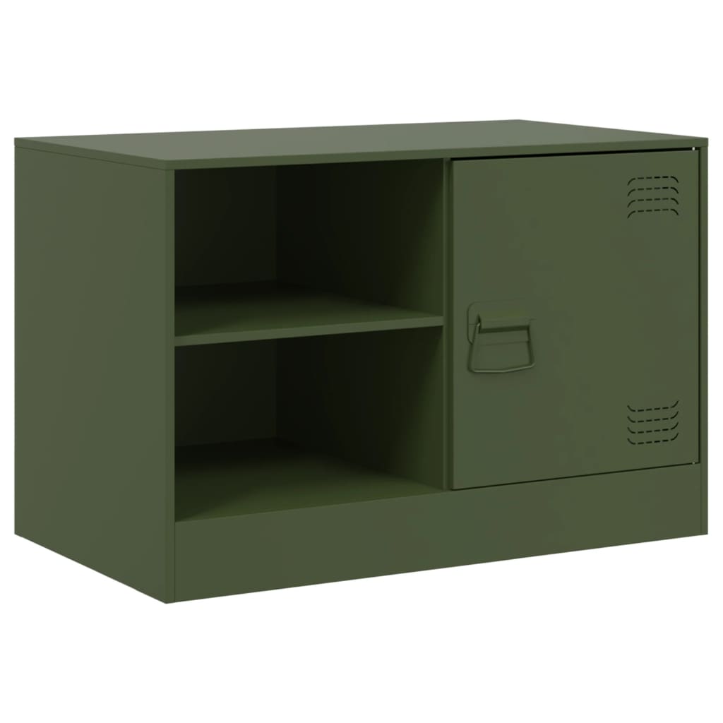 vidaXL Mobile TV Verde Oliva 67x39x44 cm in Acciaio