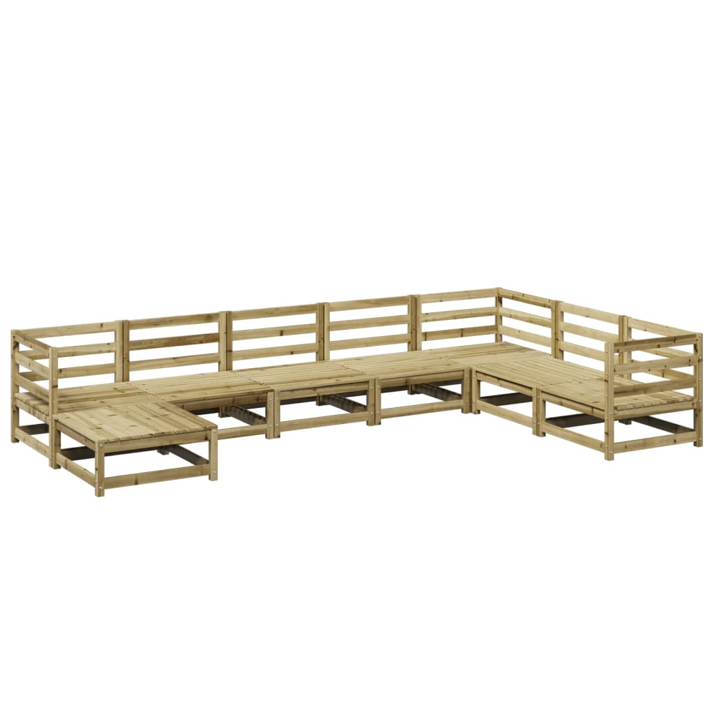 vidaXL Set Divani da Giardino 8 pz in Legno Impregnato di Pino