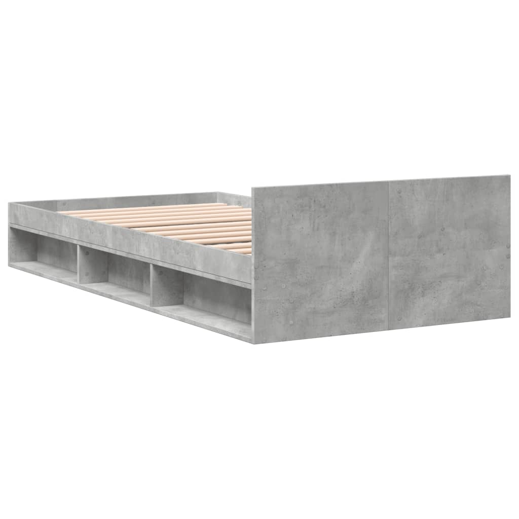 vidaXL Giroletto Cassetto Grigio Cemento 75x190 cm Legno Multistrato