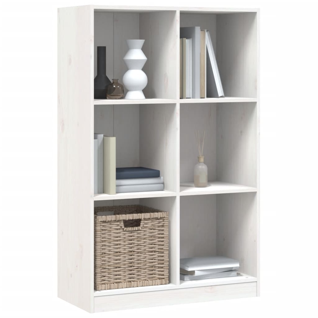 vidaXL Libreria Bianca 70x33x110 cm in Legno Massello di Pino