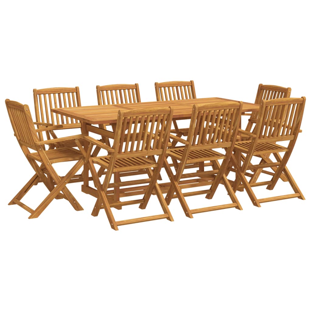 vidaXL Set da Pranzo da Giardino 9pz 180x90x75cm Legno Massello Acacia