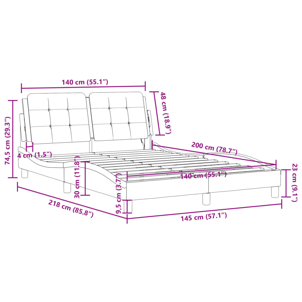 vidaXL Giroletto con Luci LED Marrone 140x200 cm in Similpelle