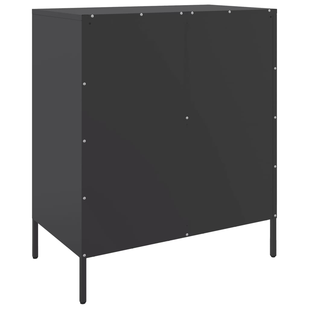 vidaXL Credenza Nera 68x39x79 cm in Acciaio