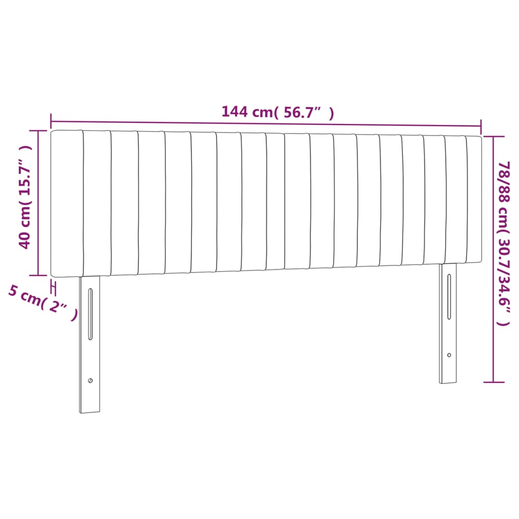 vidaXL Testiere 2 pz Grigio Scuro 72x5x78/88 cm in Velluto