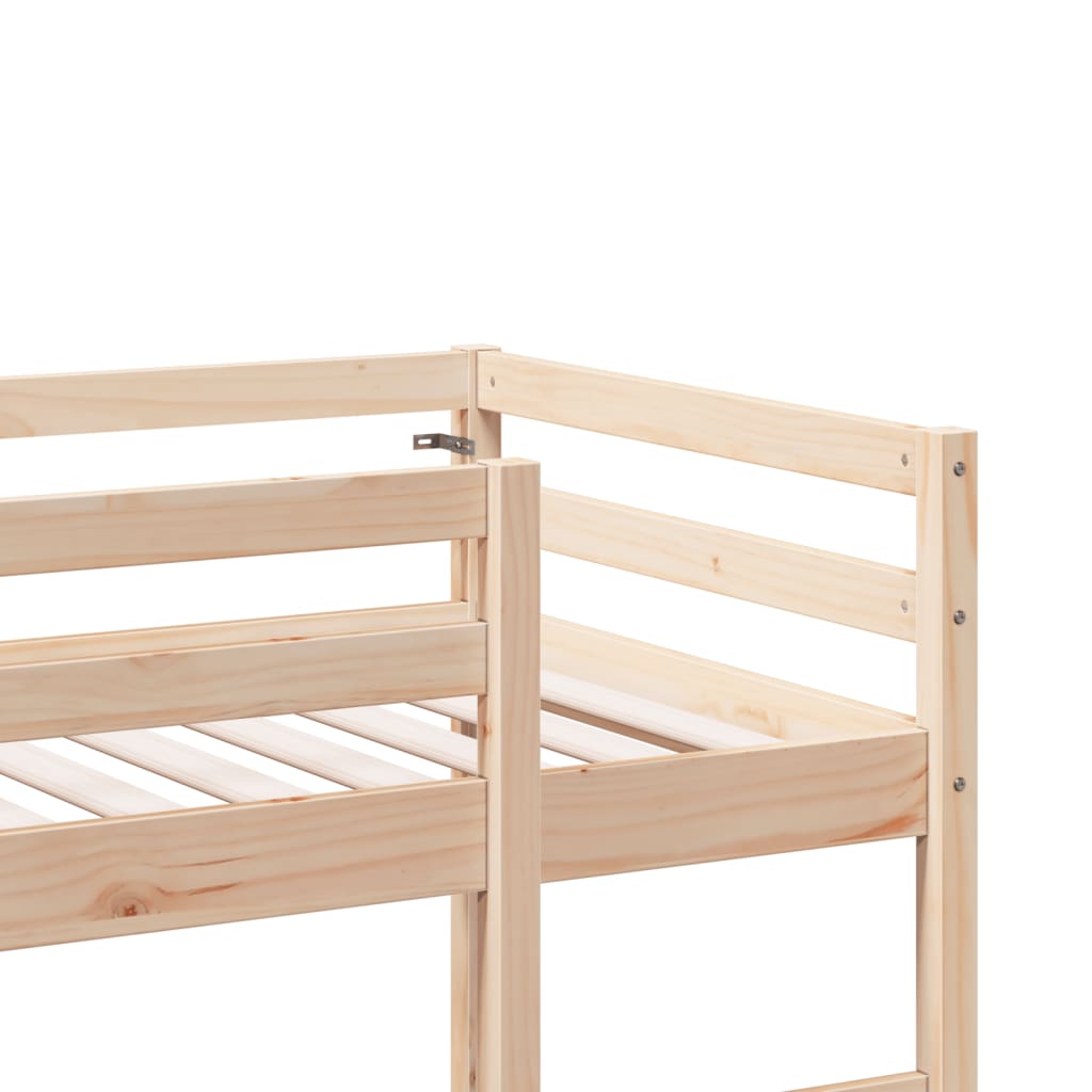 vidaXL Letto a Soppalco con Scrivania 90x200 cm Legno Massello Pino