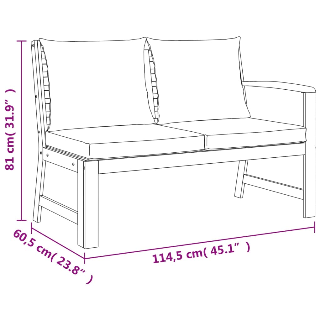 vidaXL Set da Pranzo Giardino 11 pz con Cuscini Legno Massello Acacia