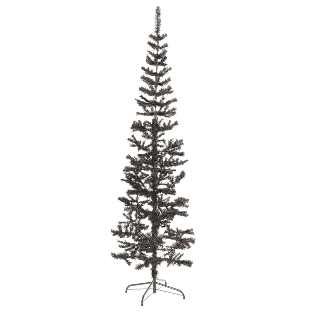 vidaXL Albero di Natale Sottile Nero 240 cm