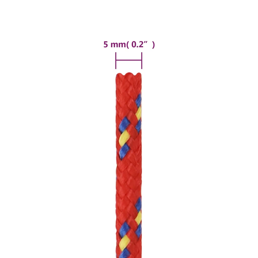 vidaXL Corda per barca Rossa 5 mm 100 m in Polipropilene