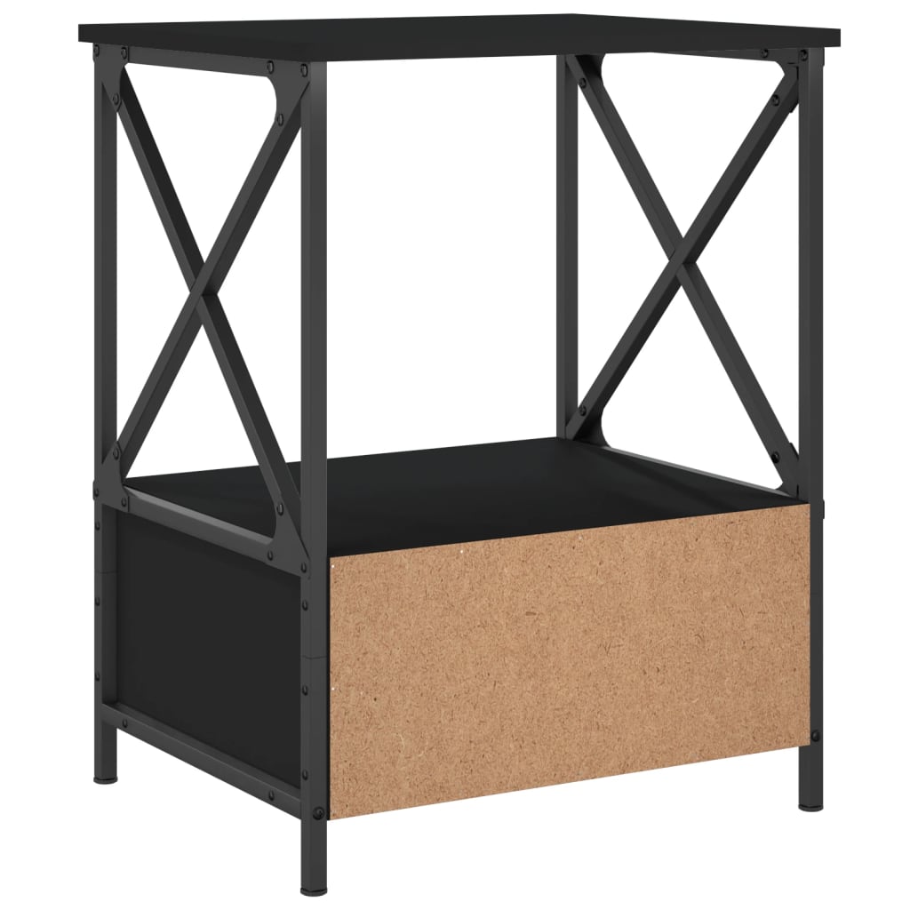 vidaXL Comodino Nero 50x41x65 cm in Legno Multistrato