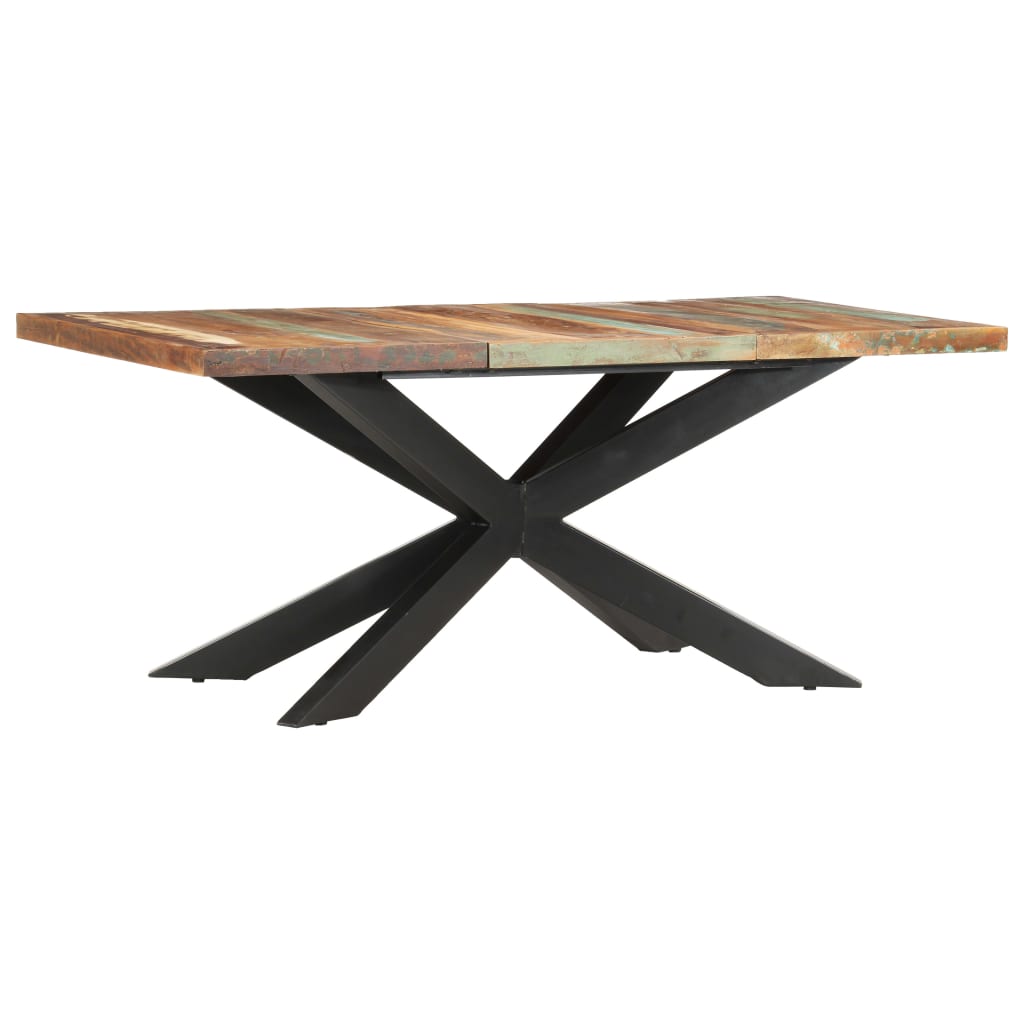 vidaXL Tavolo da Pranzo 180x90x76 cm in Legno Massello di Recupero