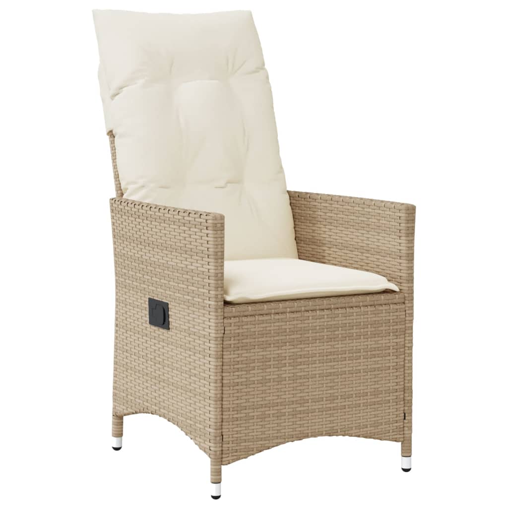 vidaXL Set Bistrò da Giardino 11 pz con Cuscini in Polyrattan Beige