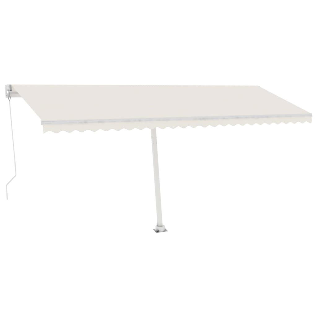 vidaXL Tenda da Sole Retrattile Manuale con LED 500x300 cm Crema