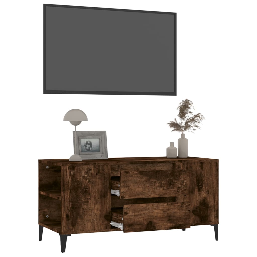 vidaXL Mobile Porta TV Rovere Fumo 102x44,5x50 cm in Legno Multistrato