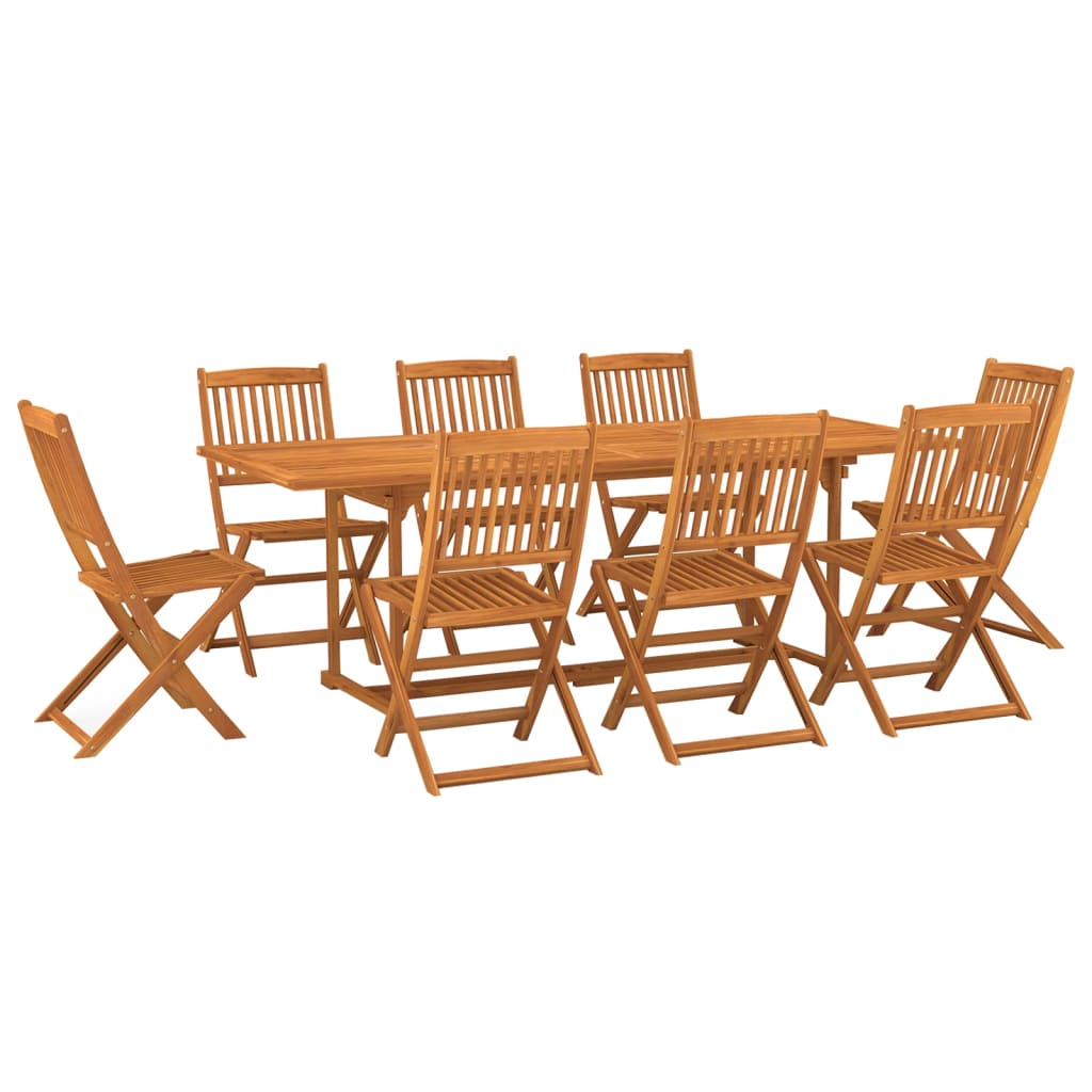 vidaXL Set da Pranzo da Giardino 9 pz 220x90x75 cm Massello di Acacia