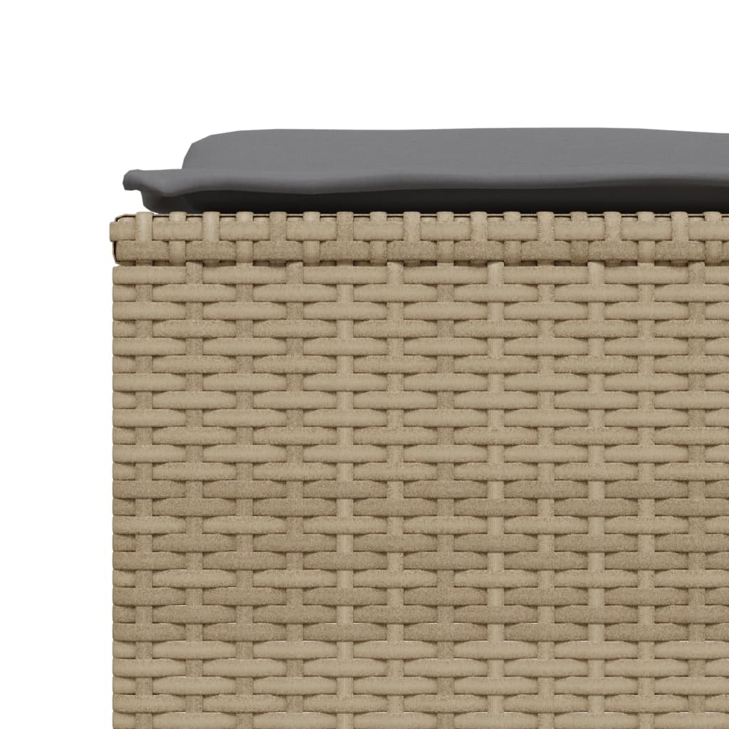 vidaXL Sgabelli da Giardino con Cuscini 4 pz Beige in Polyrattan