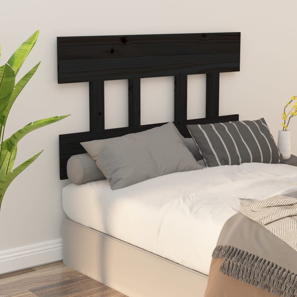 vidaXL Testiera per Letto Nera 103,5x3x81 cm Legno Massello di Pino