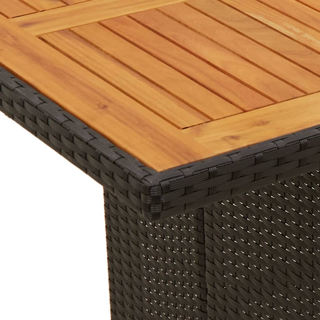 vidaXL Set da Pranzo da Giardino 7 pz Nero con Cuscini in Polyrattan