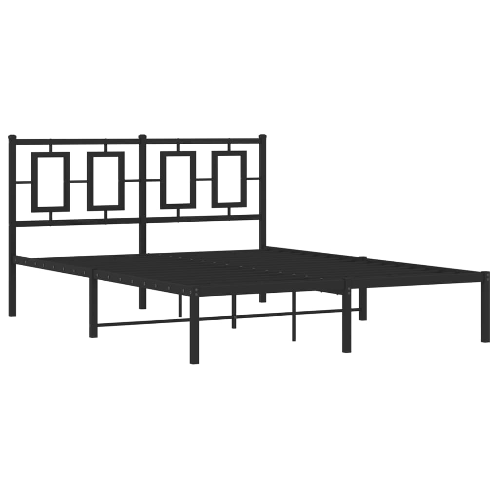 vidaXL Giroletto con Testiera in Metallo Nero 135x190 cm