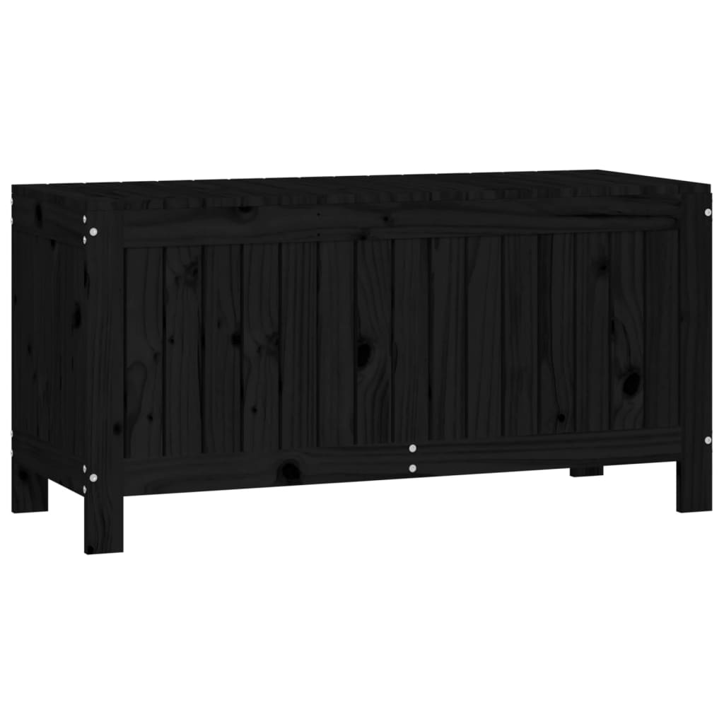 vidaXL Contenitore da Giardino Nero 108x42,5x54cm Legno Massello Pino