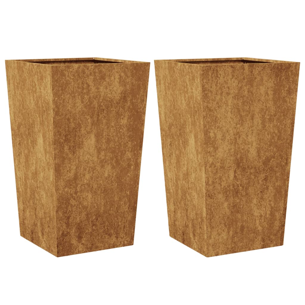 vidaXL Fioriere da Giardino 2 pz 45x45x75 cm in Acciaio Corten