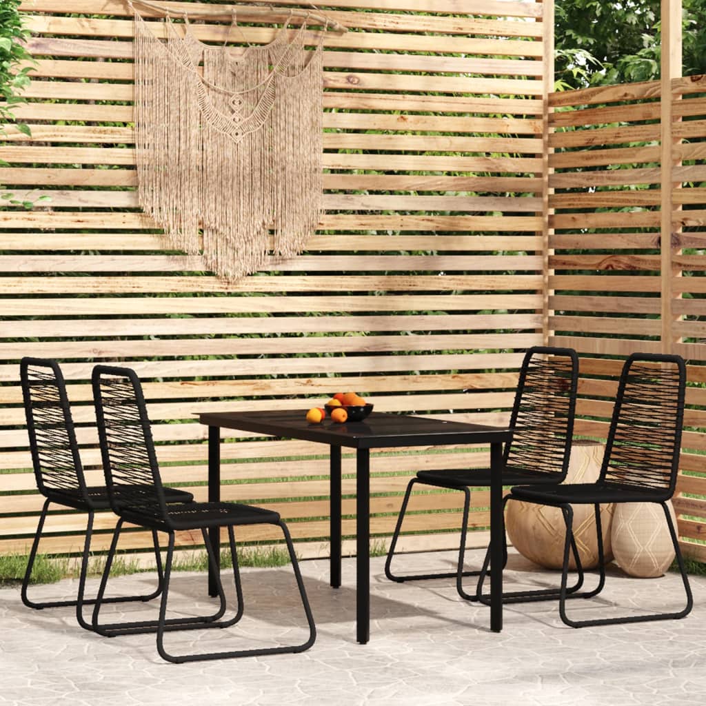 vidaXL Set da Pranzo da Giardino 5 pz Nero