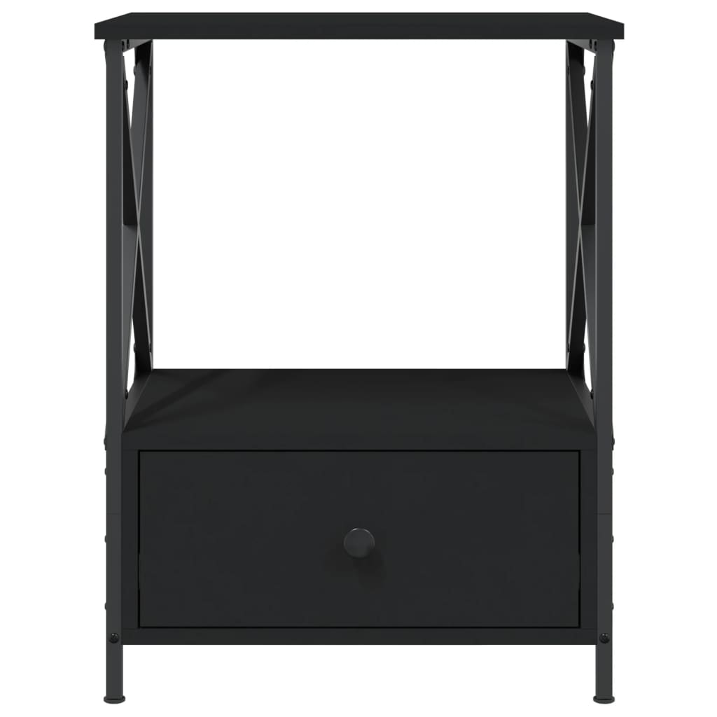 vidaXL Comodino Nero 50x41x65 cm in Legno Multistrato