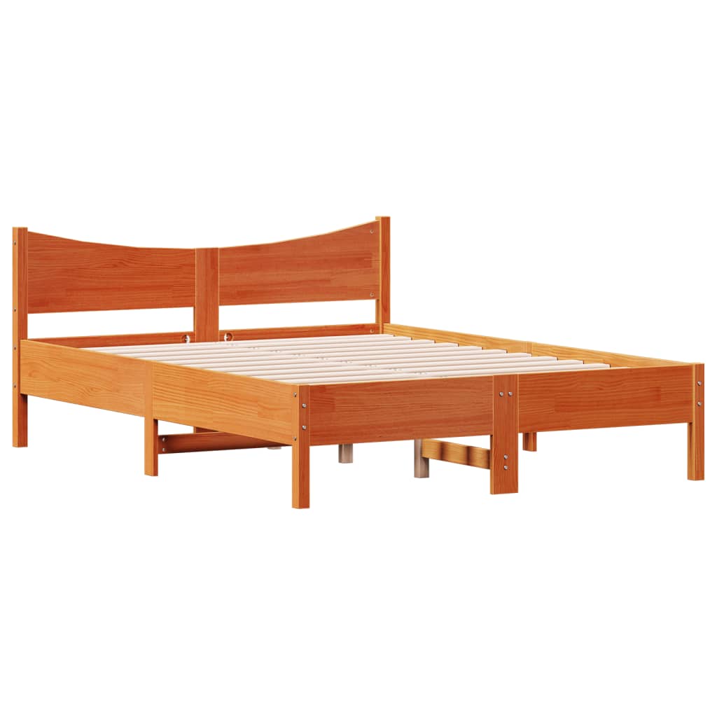 vidaXL Letto senza Materasso Marrone Cera 140x190 cm in Legno di Pino