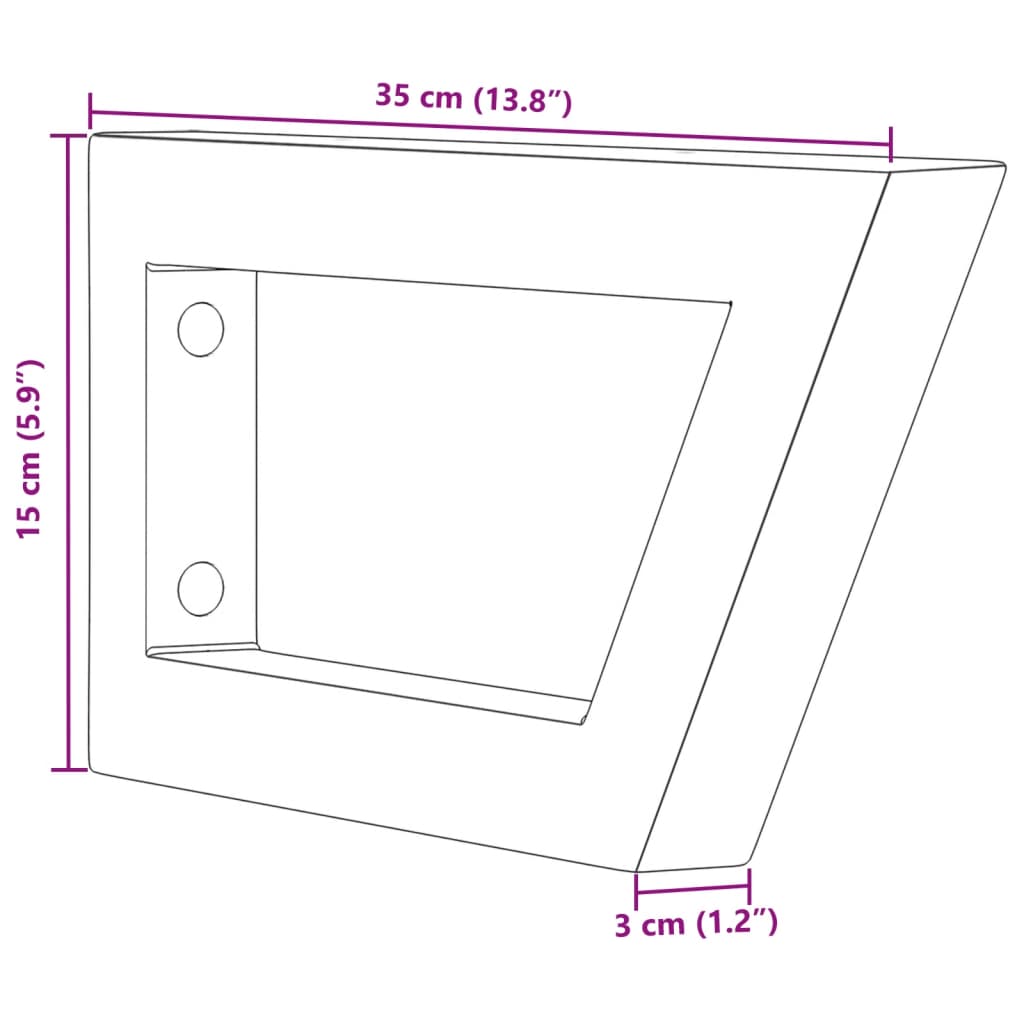 vidaXL Reggimensole per Lavabo 2 pz Bianche Trapezio in Acciaio