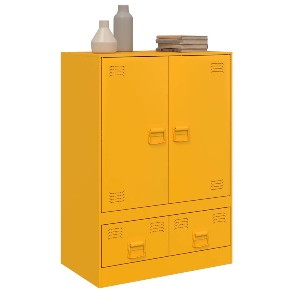 vidaXL Credenza Giallo Senape 67x39x95 cm in Acciaio