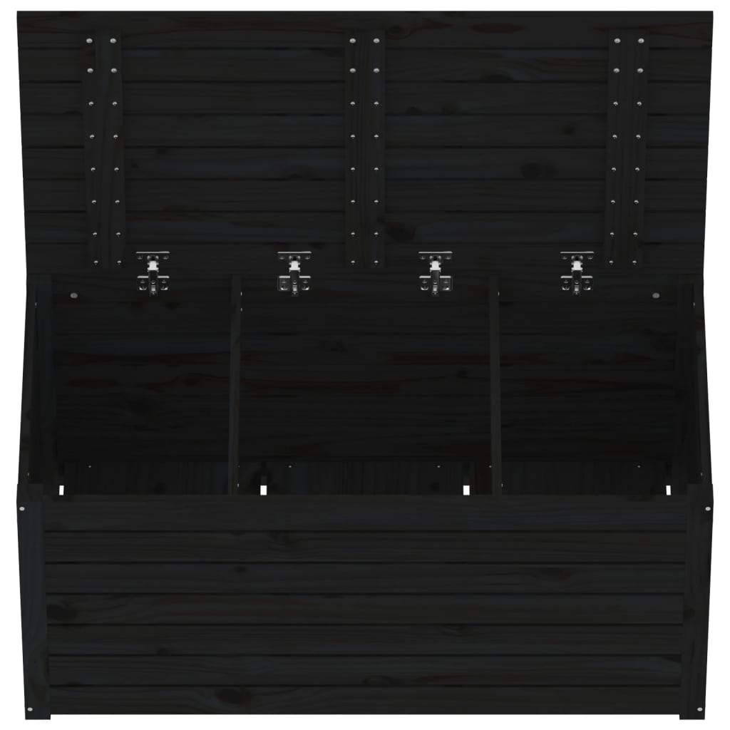 vidaXL Contenitore Giardino Nero 101x50,5x46,5 cm Legno Massello Pino