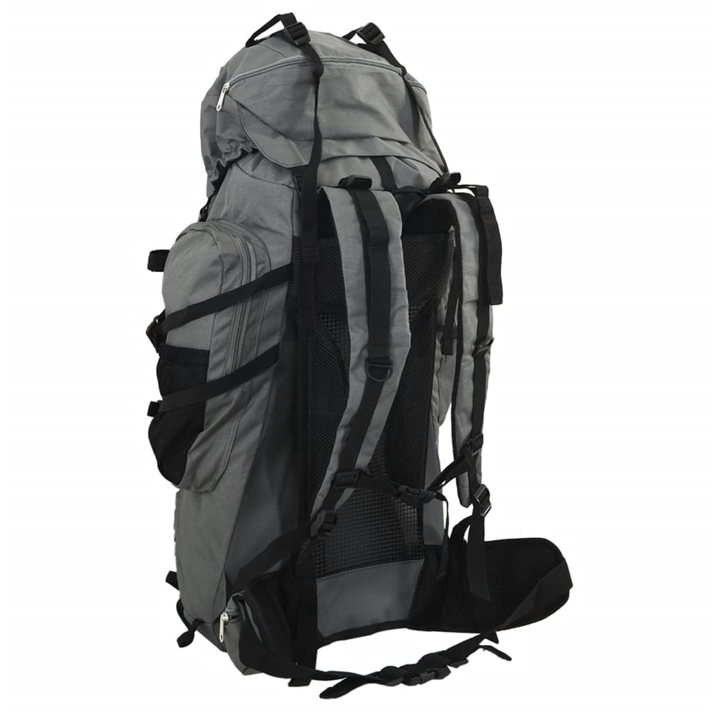 vidaXL Zaino da Trekking Grigio 60 L in Tessuto Oxford