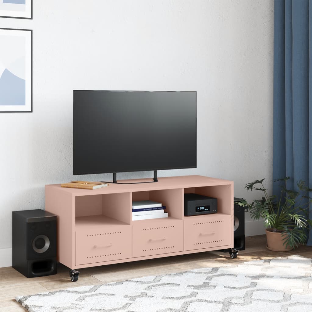 vidaXL Mobile TV Rosa 100,5x39x43,5 cm in Acciaio