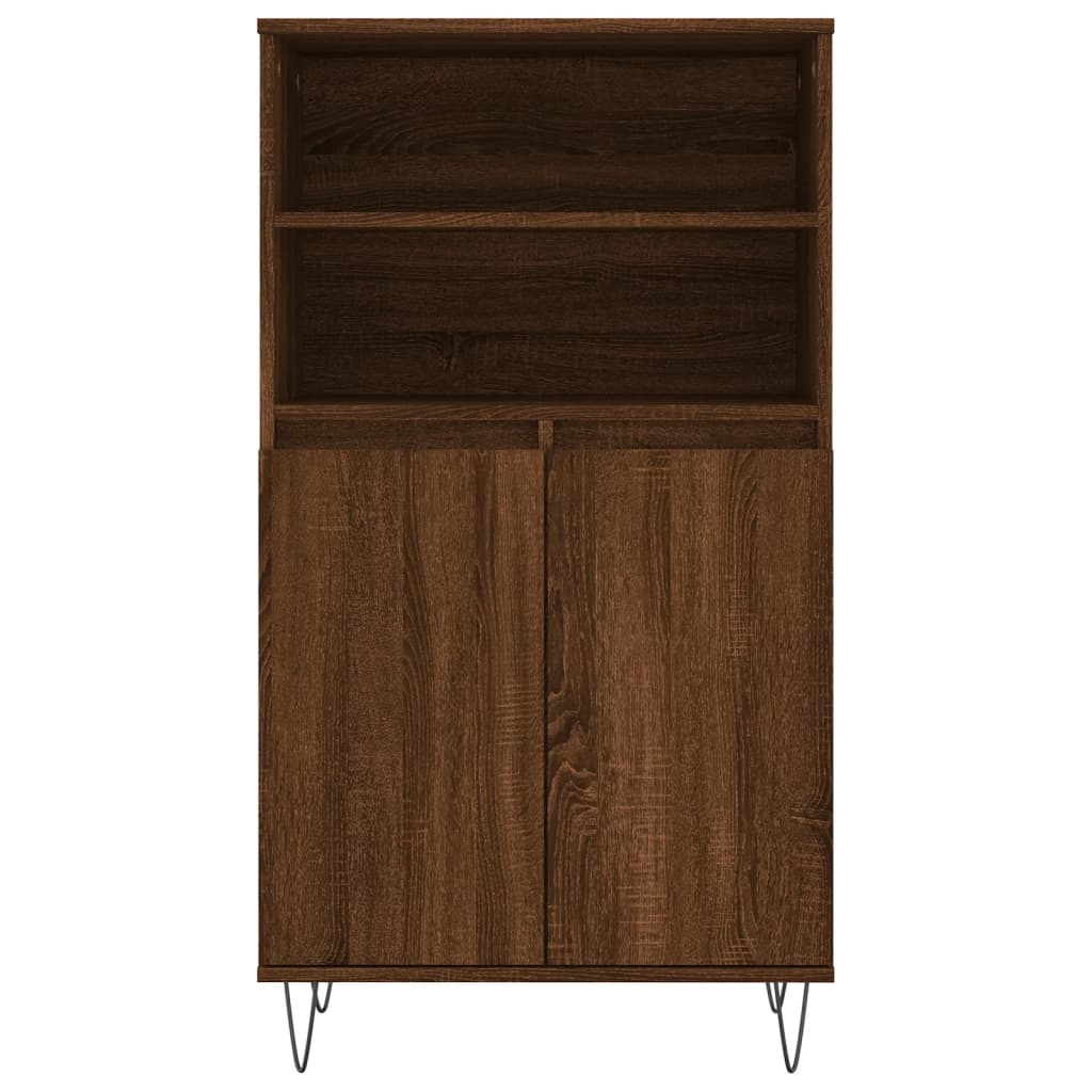 vidaXL Credenza Rovere Marrone 60x36x110 cm in Legno Multistrato