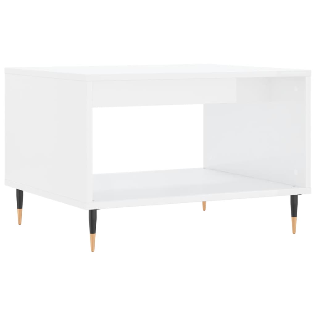 vidaXL Tavolino da Salotto Bianco Lucido 60x50x40 cm Legno Multistrato