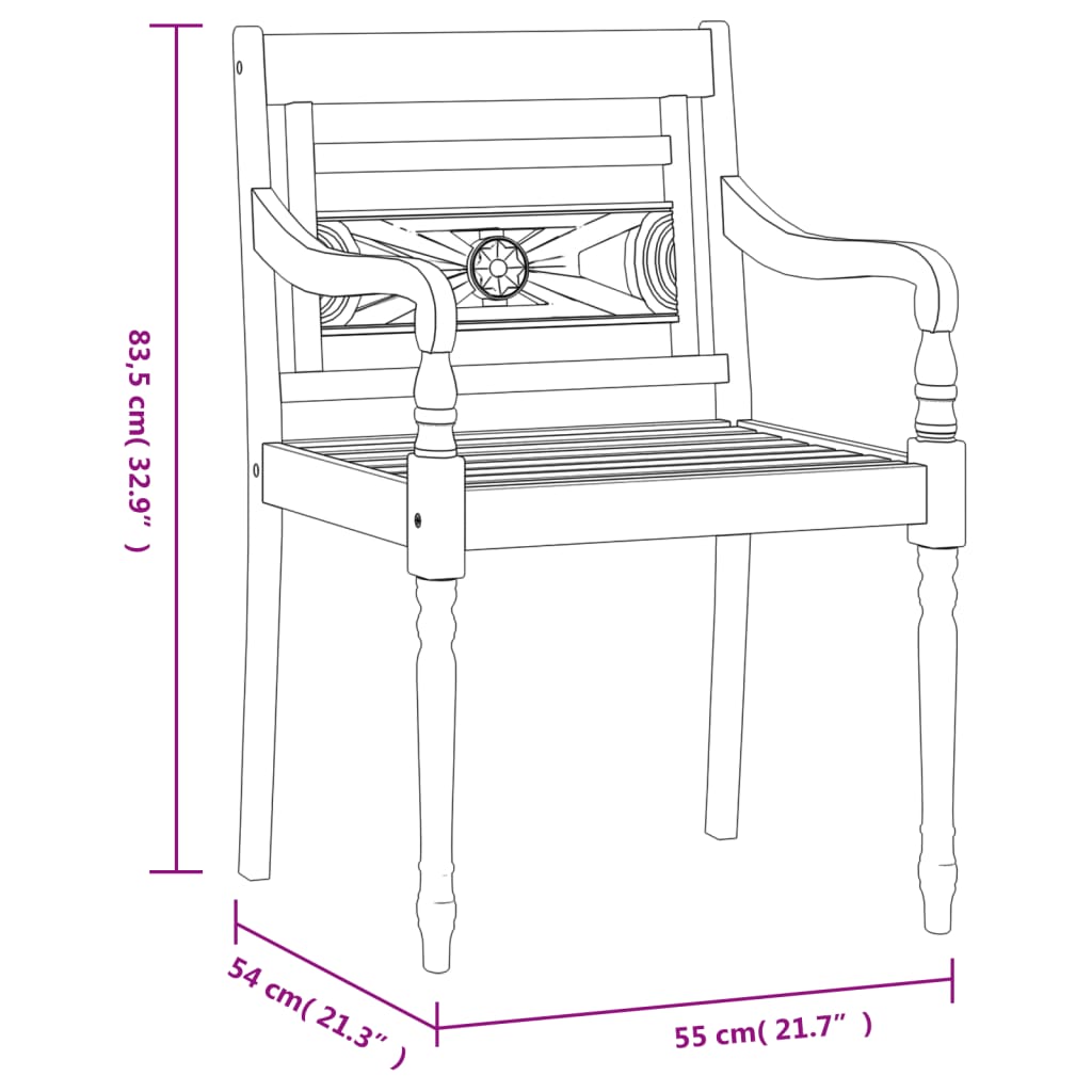 vidaXL Set da Pranzo per Giardino 5 pz in Legno Massello di Teak