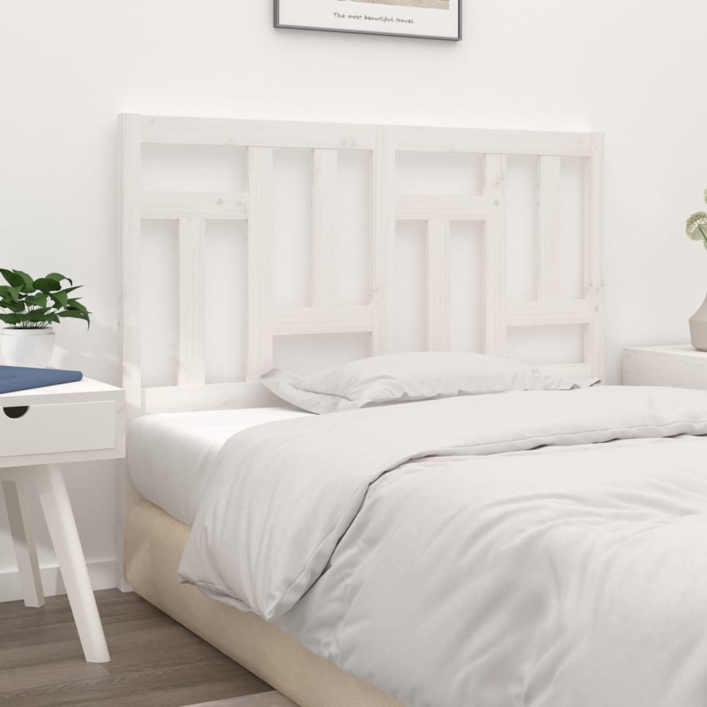 vidaXL Testiera per Letto Bianca 125,5x4x100 cm Legno Massello di Pino