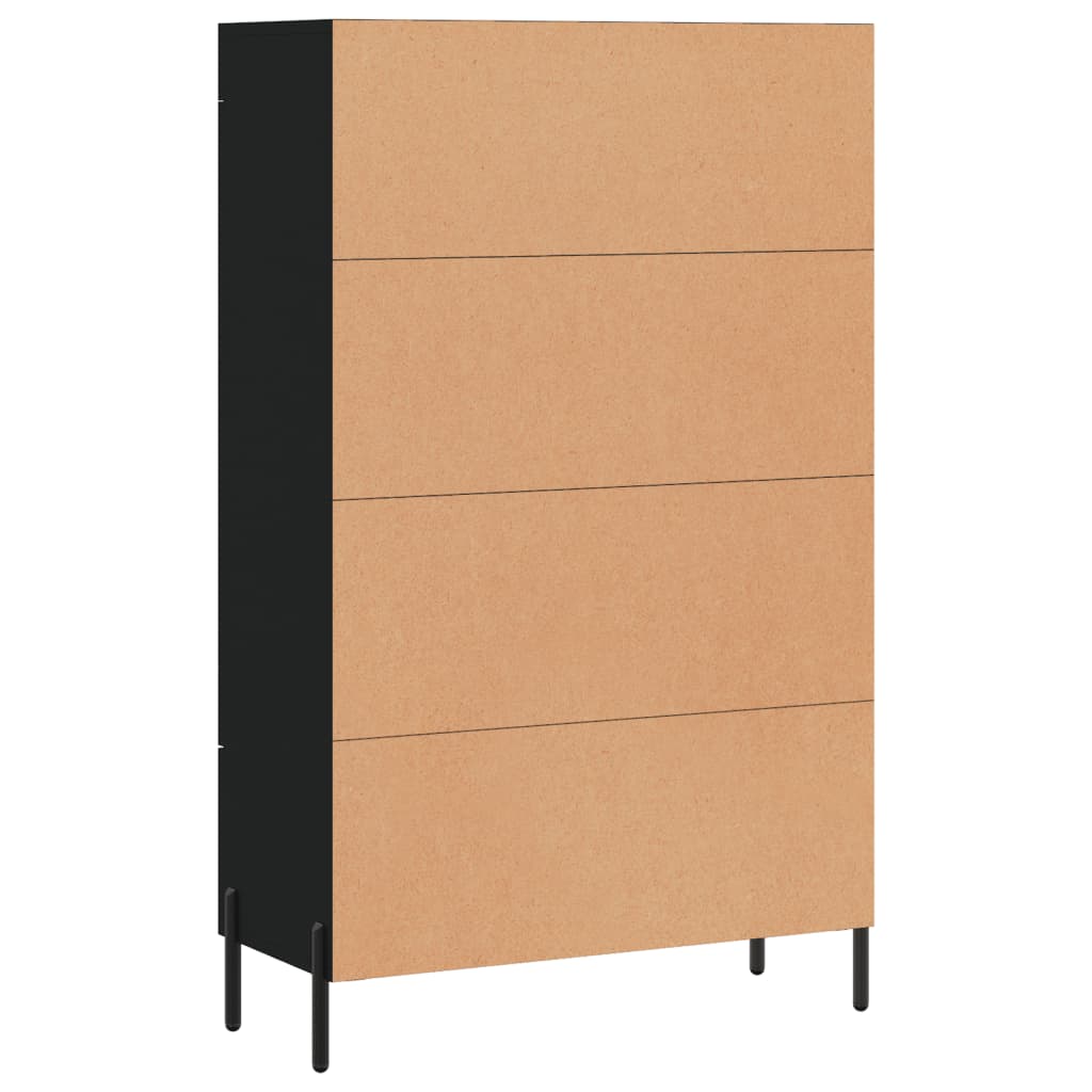 vidaXL Credenza Nera 69,5x31x115 cm in Legno Multistrato