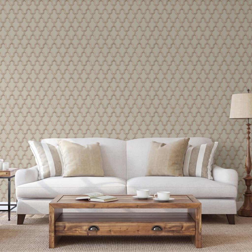 DUTCH WALLCOVERINGS Carta da Parati Geometric Oro e Verde