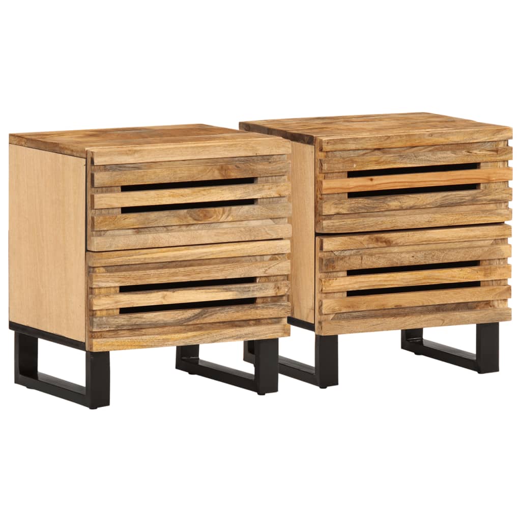 vidaXL Comodini 2pz 40x34x46 cm in Legno Massello di Mango