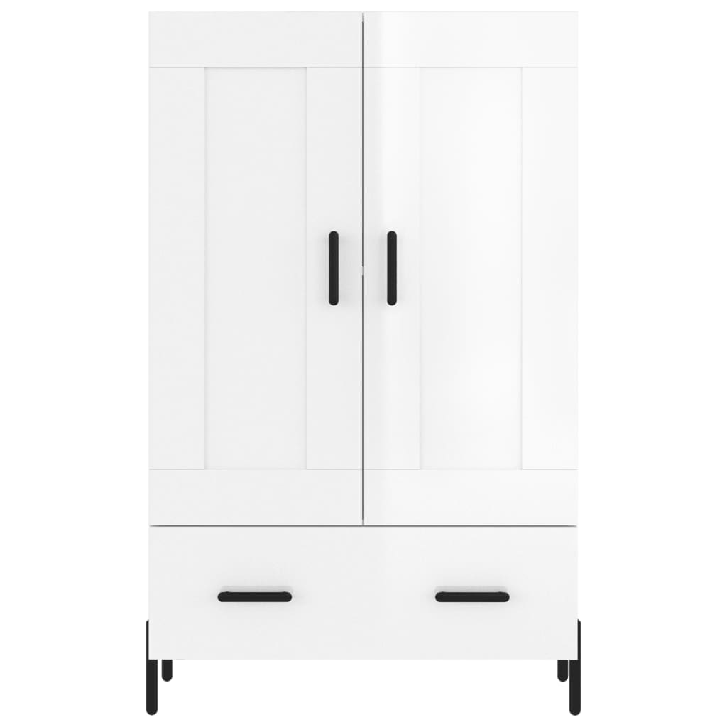 vidaXL Credenza Bianco Lucido 69,5x31x115 cm in Legno Multistrato