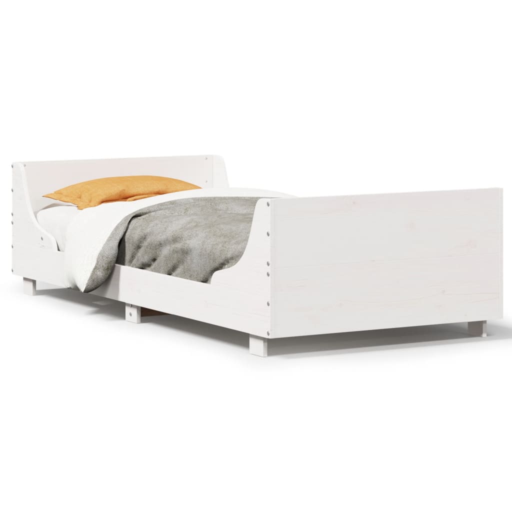 vidaXL Letto senza Materasso Bianco 90x200 cm Legno Massello di Pino