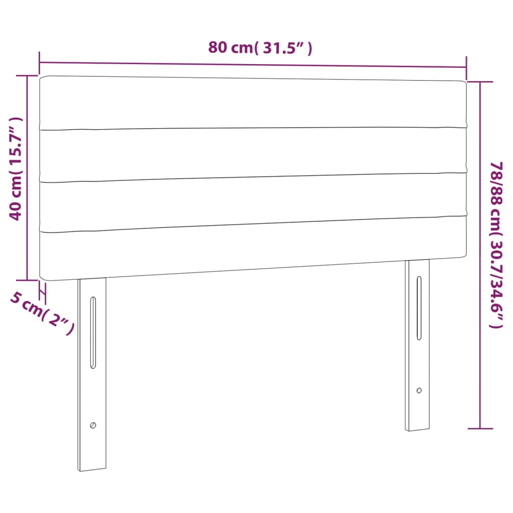 vidaXL Testiera Grigio Chiaro 80x5x78/88 cm in Tessuto