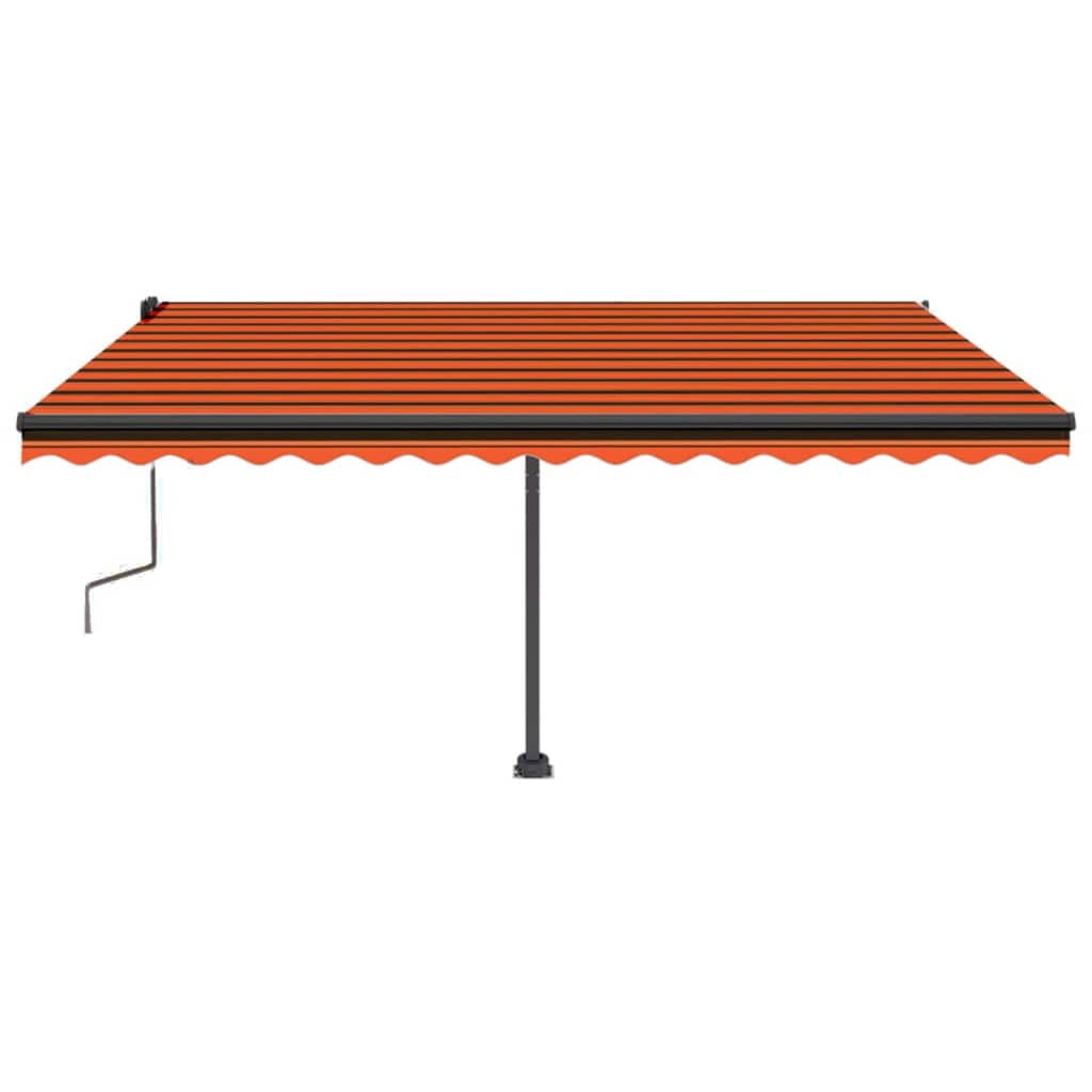 vidaXL Tenda da Sole Retrattile Manuale LED 450x350 cm Arancio Marrone